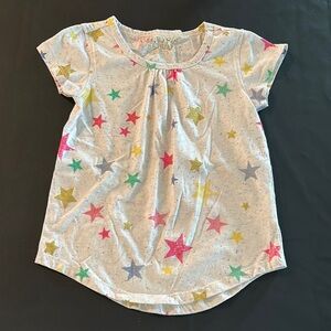 Vigoss Pink and Yellow Short Sleeve Tee with Star Print